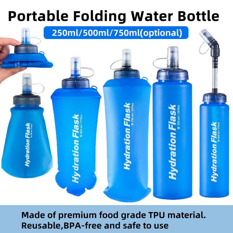 250ml 500ml 750ml Portable Fol - Water Bag Collapsible ulasan dan harga